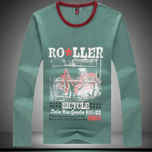 new 2015 summer 100% quality cotton t-shirts men fashion o-neck long sleeve tee shirts casual men's clothing free shipping | Мужская