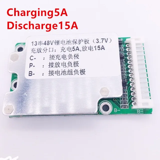 Двигатель аккумулятора HK Liitokala E 13 S 48 в BMS 40A 18650 Защита литий-ионный сотовый