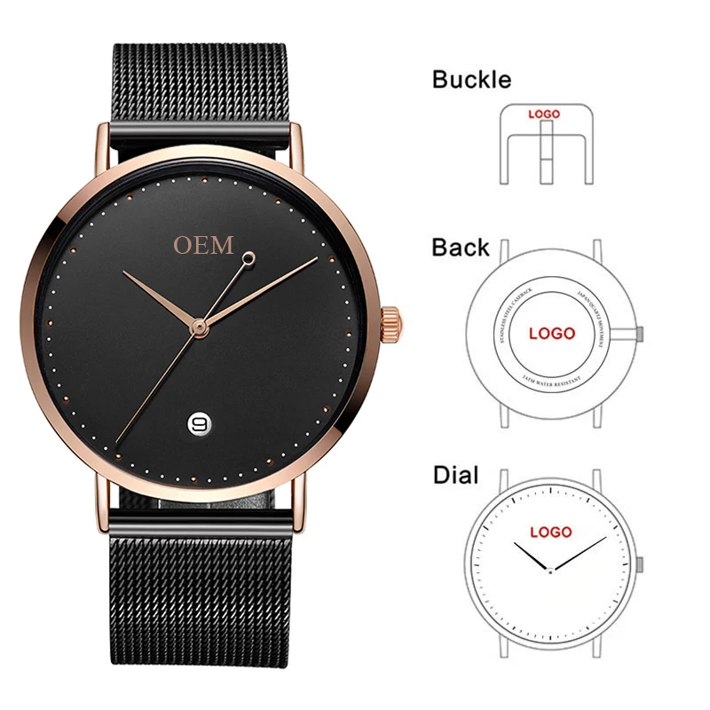 BAOSAILI CL027 постройте собственный бренд часы из нержавеющей стали сетка роскошный