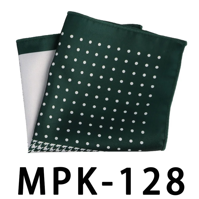 MPK-128 YISHLINE отличительный мужской носовой платок Карманный квадратный шелковый человек в горошек Пейсли мужские нагрудные платки свадебные праздничные аксессуары на подарок - Цвет: MPK-128