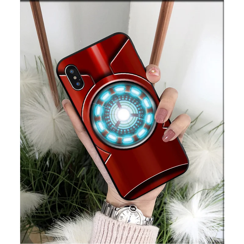MaiYaCa Marvel Железный человек Силиконовый ТПУ мягкий черный чехол для телефона Apple