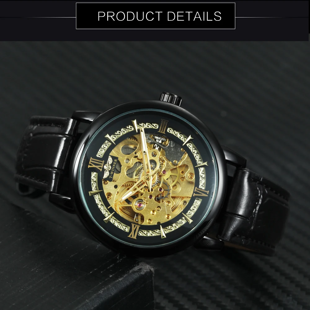 Часы наручные WINNER Мужские механические модные классические брендовые Роскошные