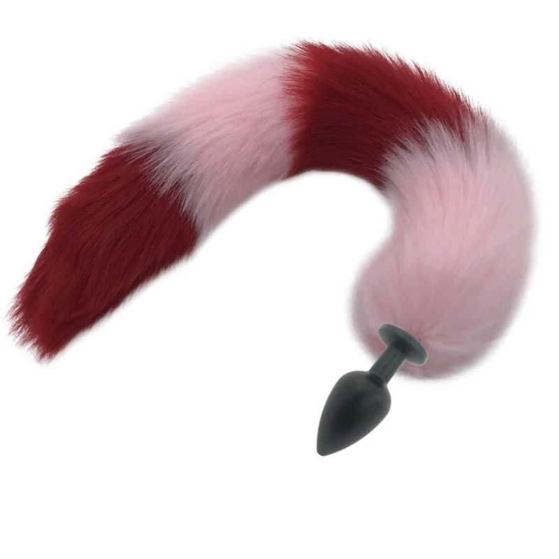Matte Black Anal Plug 40cm Fox Tail Smooth Exotic Accessories Butt Adult Game for Lover Masturbation Toys H8-172D | Красота и