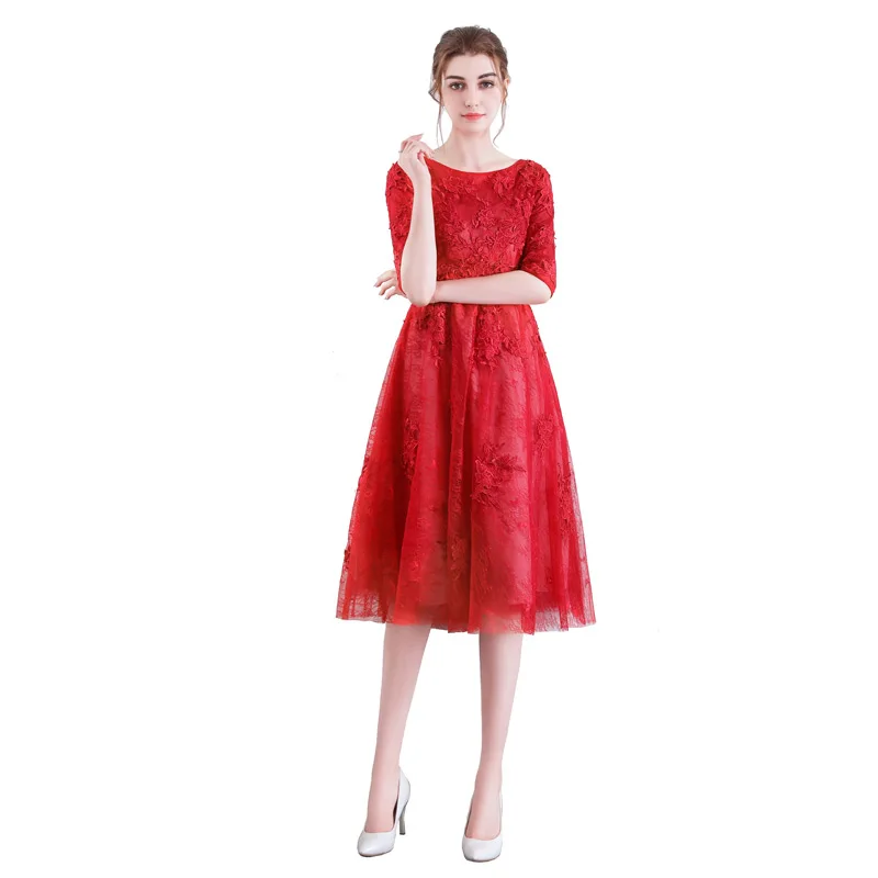 FADISTEE Новое поступление элегантное вечернее платье Выпускные платья Vestido de Festa кружевное платье накладные аппликации на половину рукава стиль