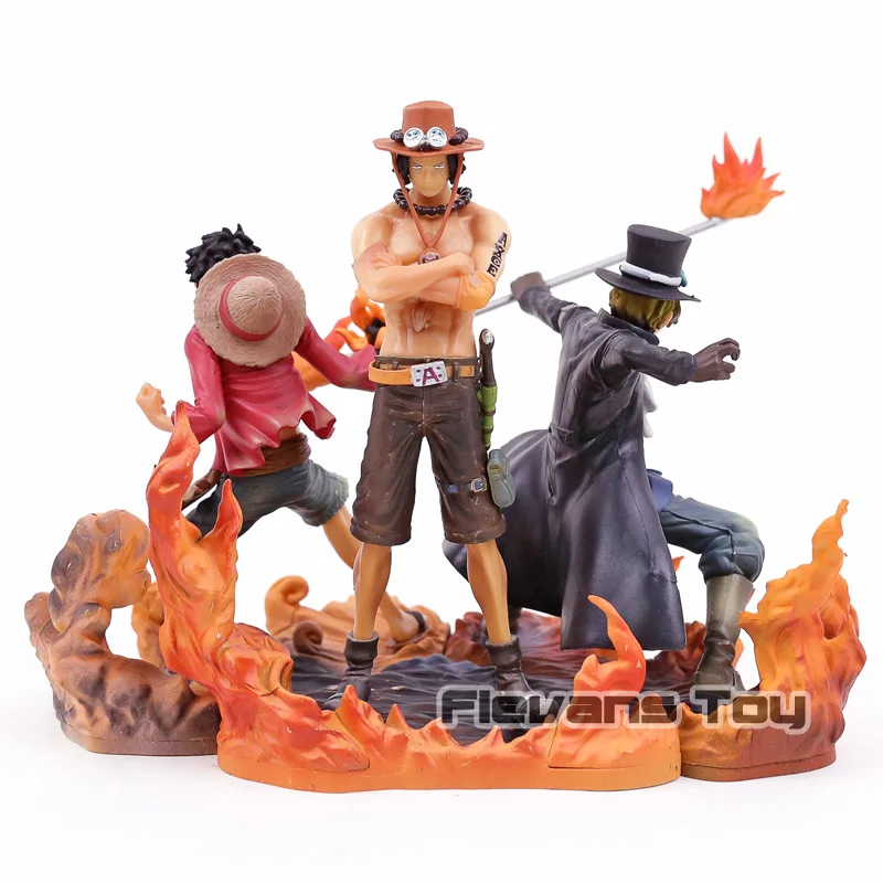 Аниме Одна деталь DXF братство II Monkey D Луффи Portgas D Ace Сабо ПВХ Фигурки Коллекционная модель игрушки 3 шт./компл