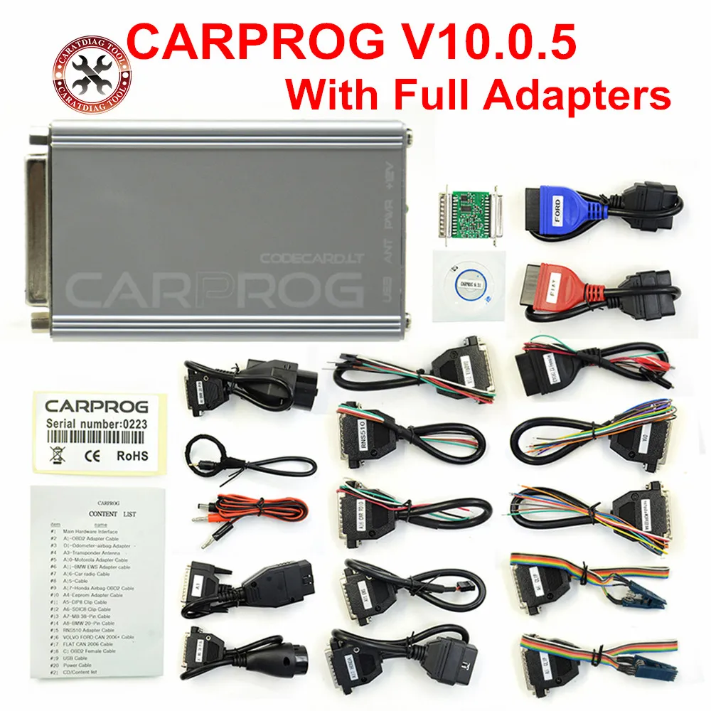 Новейший V10.0.5/V8.21 Carprog Полный адаптер автомобильный Prog 8,21 онлайн-программатор для подушки безопасности/радио/Dash/IMMO/ECU Инструмент для автоматического ремонта
