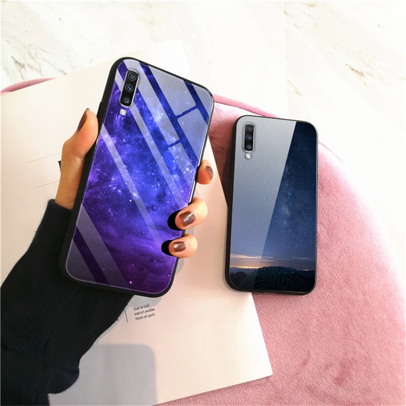 Для samsung Galaxy A70 чехол из закаленного стекла жесткий чехол s чехол для samsung Galaxy A70 чехол A705F Чехлы A 70 чехол для телефона