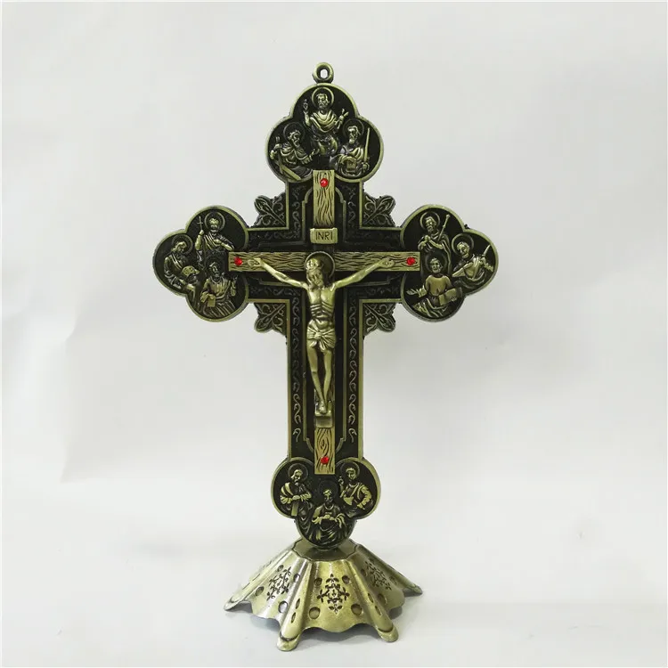Крест Фигурка Статуя Христианская Католическая творческая Бронзовая статуя