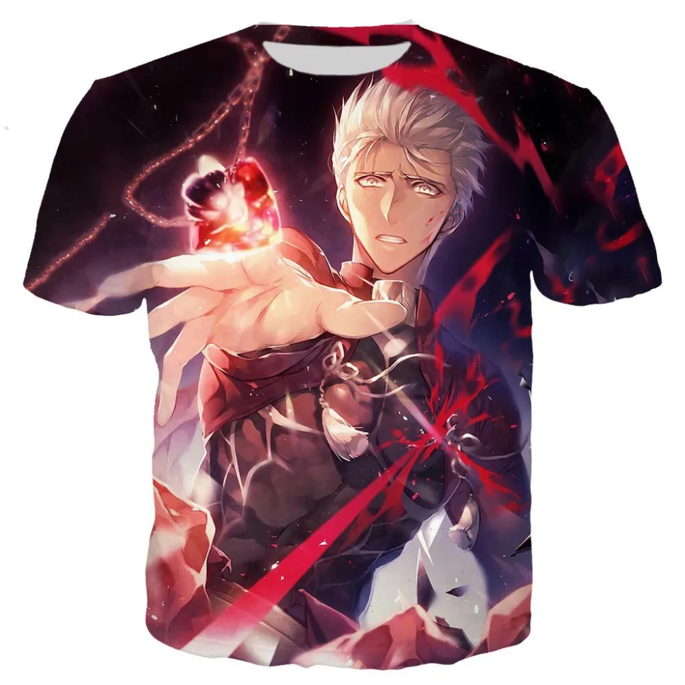 Футболка Мужская/женская с 3D-принтом из аниме Fate Stay Night стильная тенниска