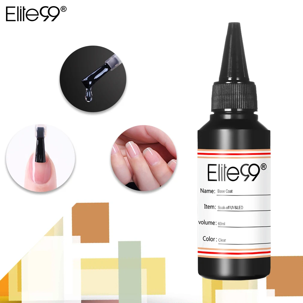 

Elite99 60ml Matte Metallic Reinforce Air Dry Primer Matt UV Gel Polish Top Base Coat Soak Off UV LED Gel Varnishes Nail Art