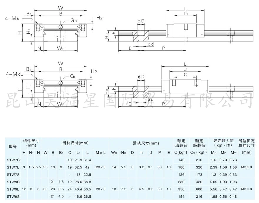 Мини линейная направляющая STW7L/MR7WL/MGW7H/RSR7WN/LE07UL/LWLFG14..G/(S) SEBWL (Z) 9|linear guide|mini linear guideguide |