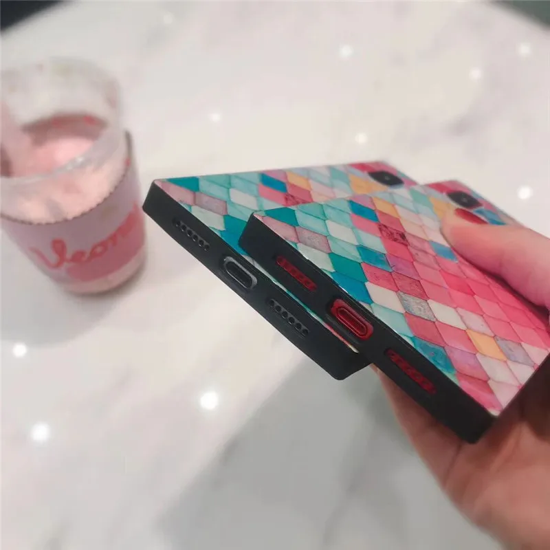 DISCASE квадратный Blu-Ray Цвет рыбья чешуя чехол для телефона iphone 8 7 6 6s plus X Простой IMD