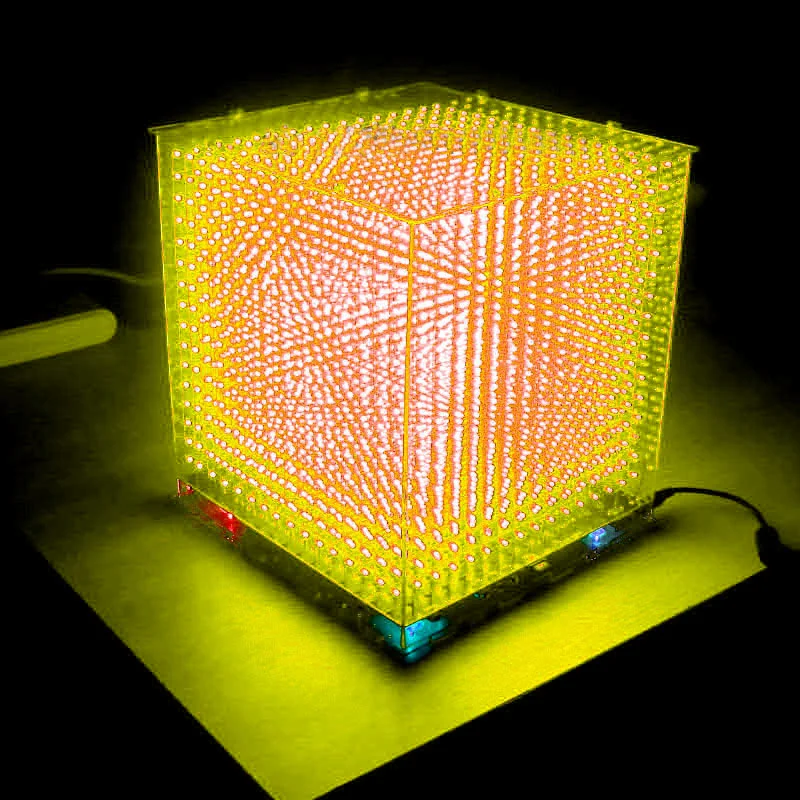 Zirrfa мини светильник cubeeds светодиодный музыкальный спектр, 3D 16 16x16x16 электронный diy комплект, светодиодный дисплей части, рождественский подарок, для TF карты