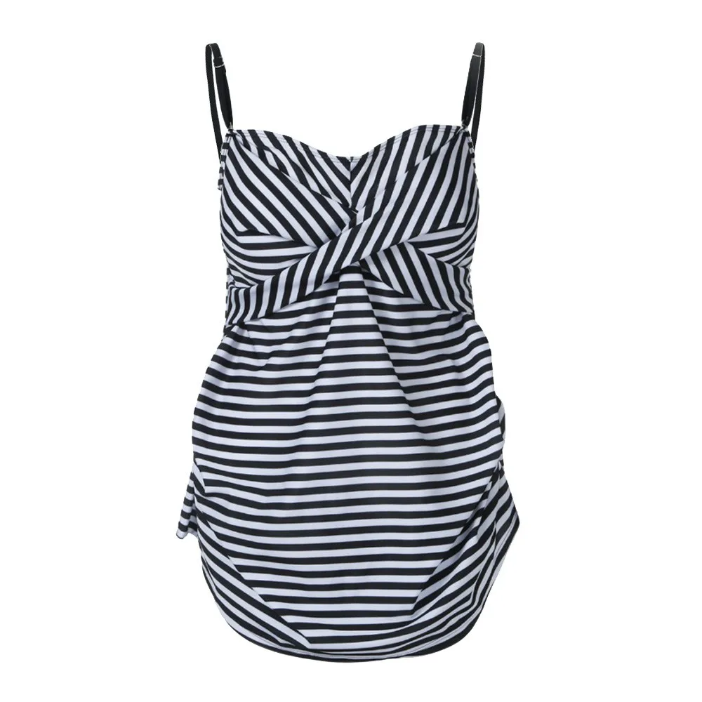 Купальник Bikini 2020 Newest Maternity Tankinis Women Stripe Print Bikinis Swimsuit Beachwear Pregnant Suit Sexy Bathing Suits | Спорт