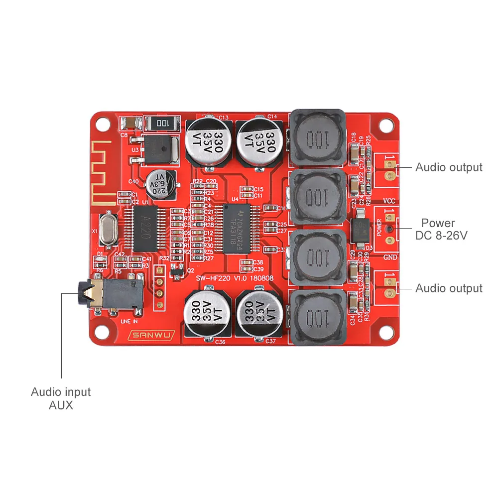 Усилитель звука AIYIMA TPA3118 Bluetooth 5 0 аудиоплата усилитель 30Wx2 стерео цифровой