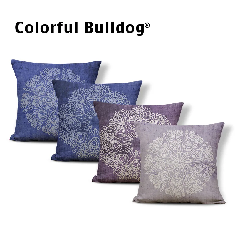 Бохо с цветочным принтом мандалой наволочка в клетку зигзаг любовь потертый шик