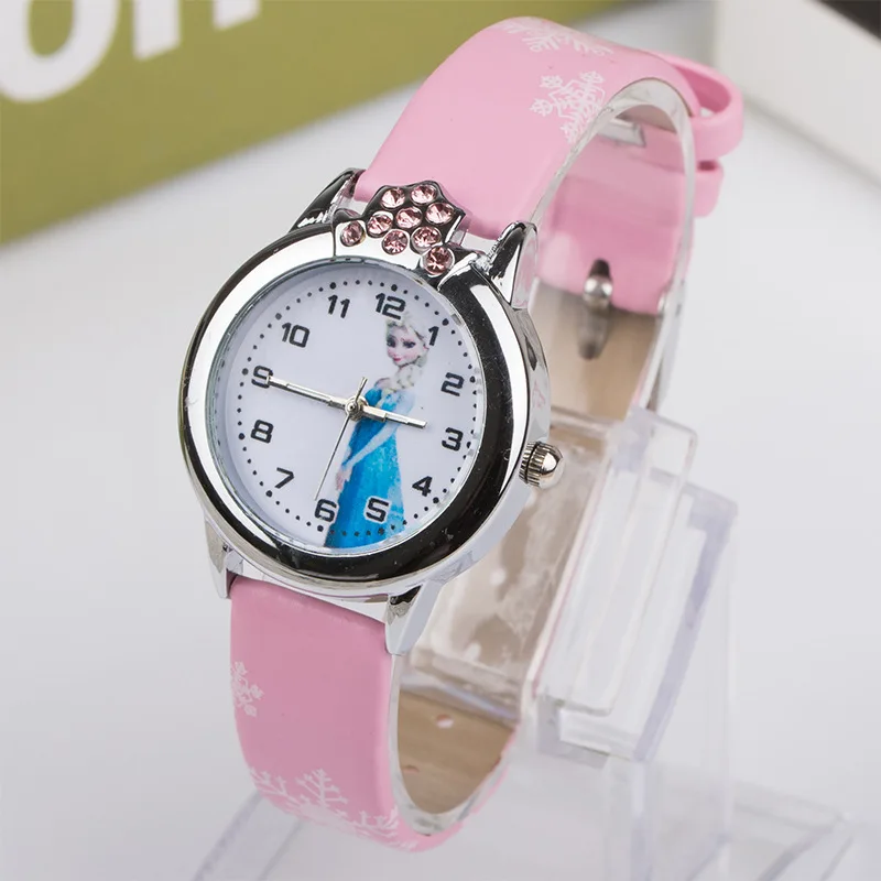 Новинка 2017 года Горячая Мультфильм Детские часы Симпатичные принцесса Эльза