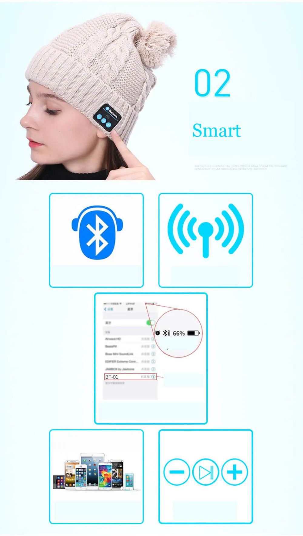 JINSERTA, мягкая модная теплая шапка, беспроводная Bluetooth гарнитура, наушники, умная шапка, динамик с микрофоном, Bluetooth шапка