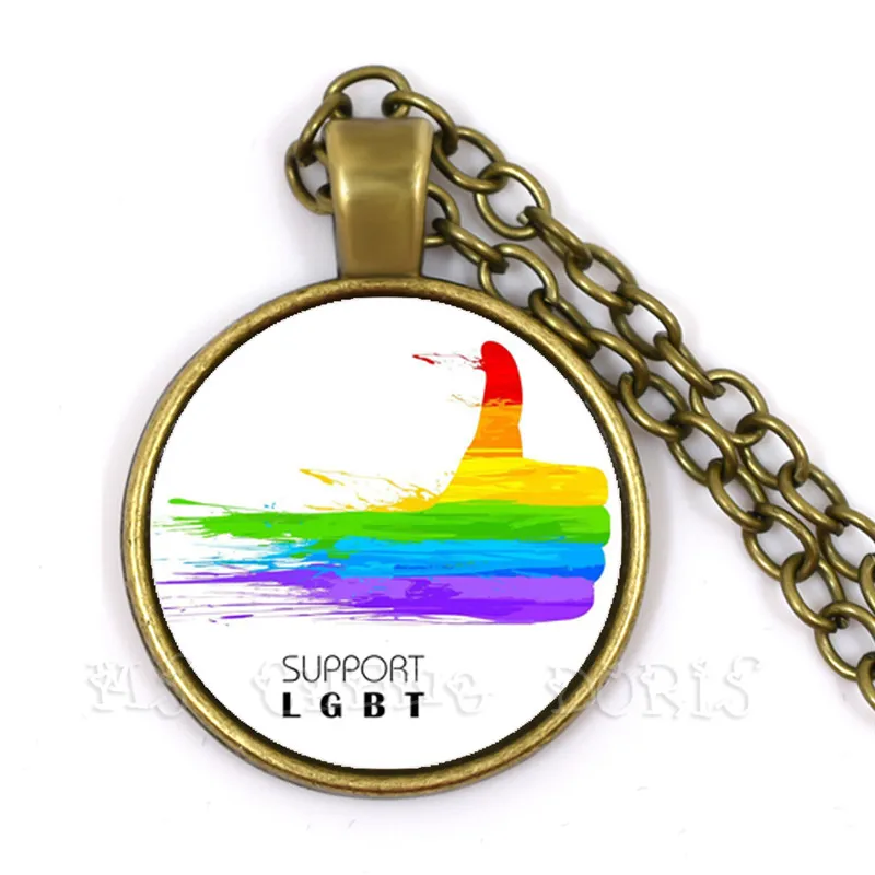 ЛГБТ 25 мм стеклянный купол ожерелье для женщин мужчин геев лесбиянок гордость с