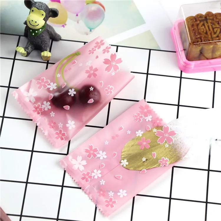 100 шт вишни конфеты и пластиковые пакеты для печенья DIY закуска упаковка выпечки