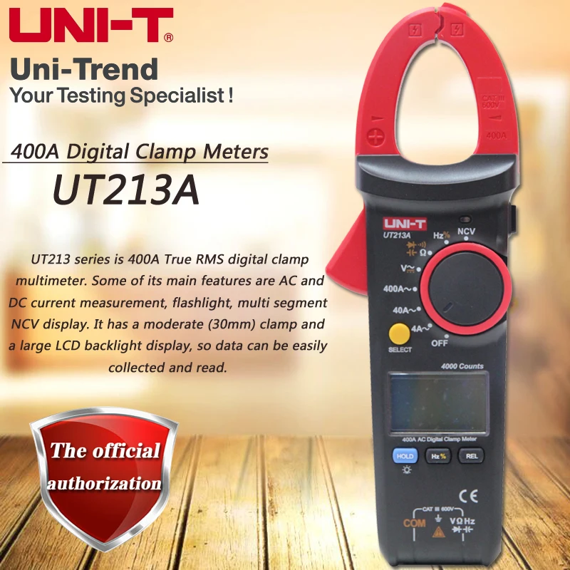 UNI-T UT213A AC 400A цифровой клещи амперметр резистор/конденсатор/частота/Диодный тест