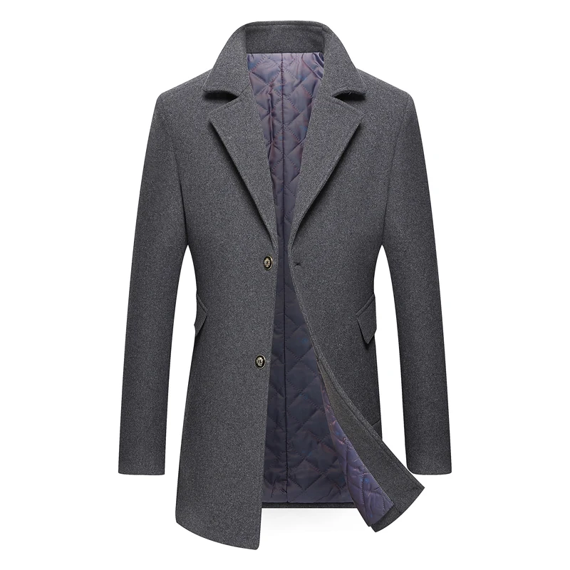 NEW mens long Woolen coats Slim fit 2018 autumn winter homme men's Business Casual solid jackets Good Quality Plus Size M-3XL | Мужская