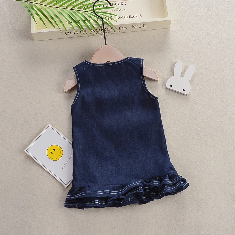 Новинка 2019 демисезонное платье для маленьких девочек модное джинсовое принцессы