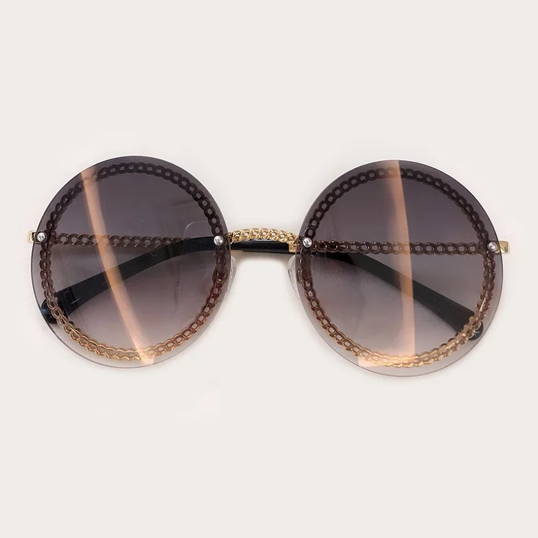 Новые высококачественные круглые оправы серые женские солнцезащитные очки с