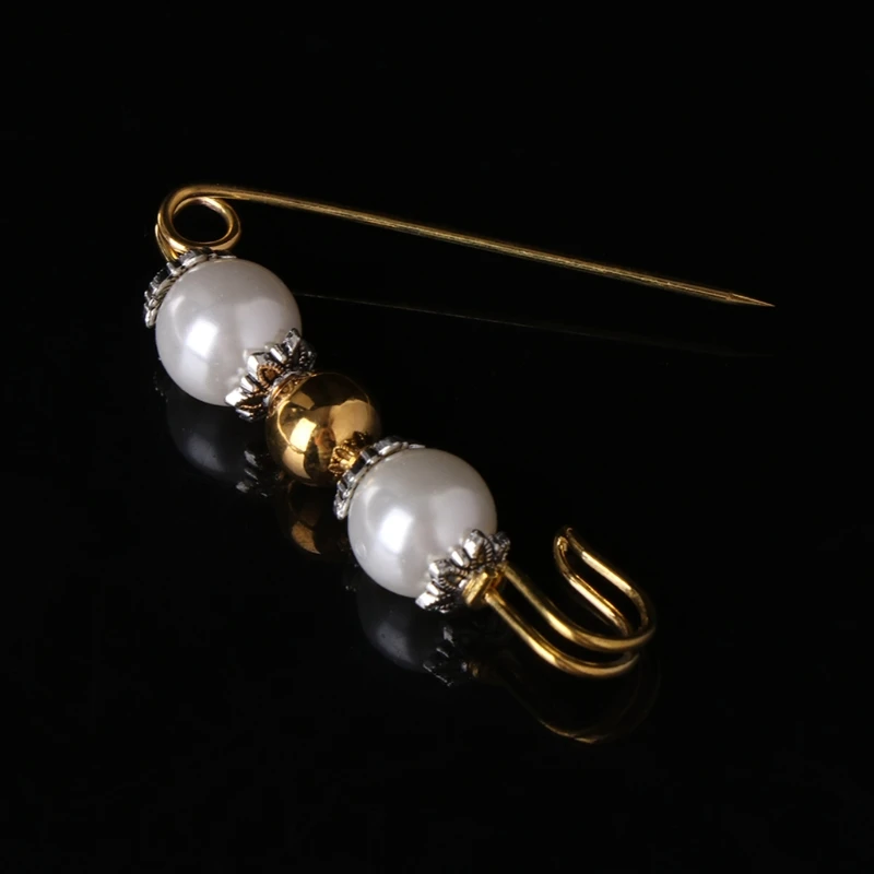 

4pcs Mixed Pearl Brooch Women Men Jewelry Vintage Corsage Gift Pins Golden Decor
