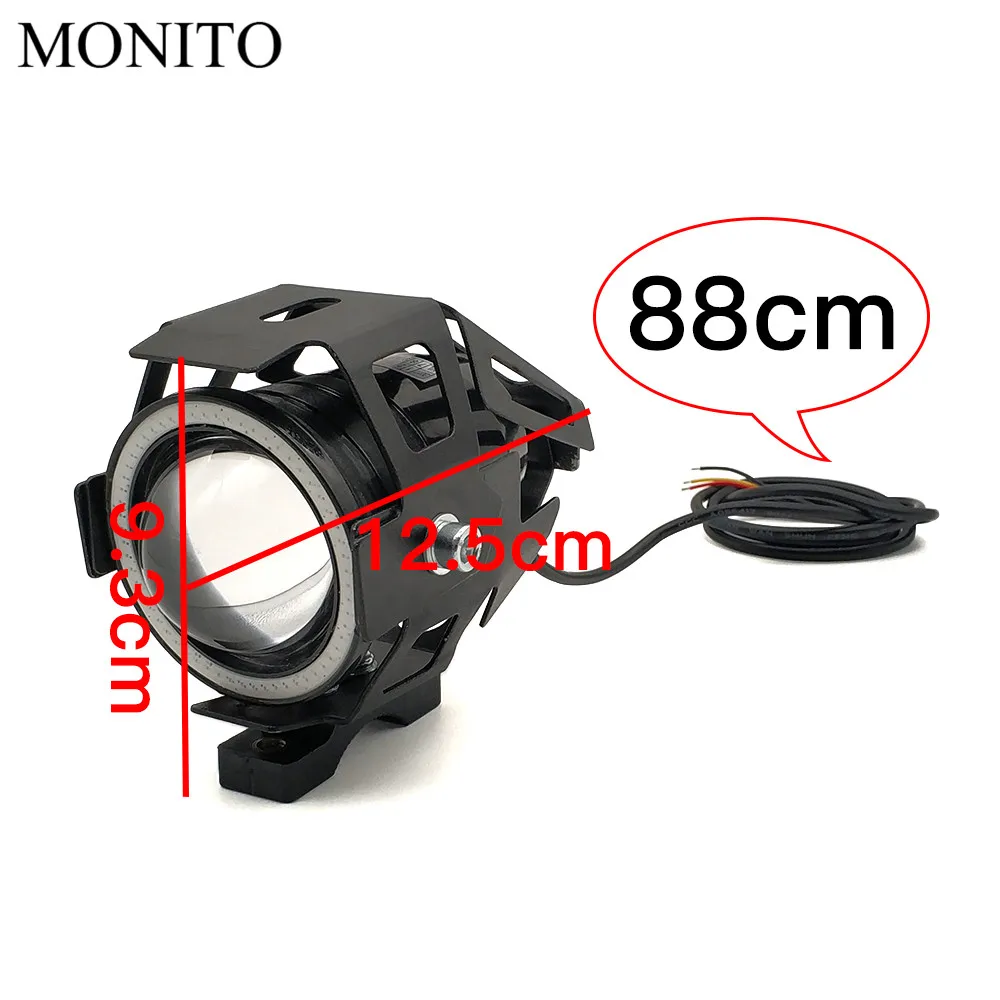 Фара мотоциклетная ангельские глазки светодиодная Водонепроницаемая