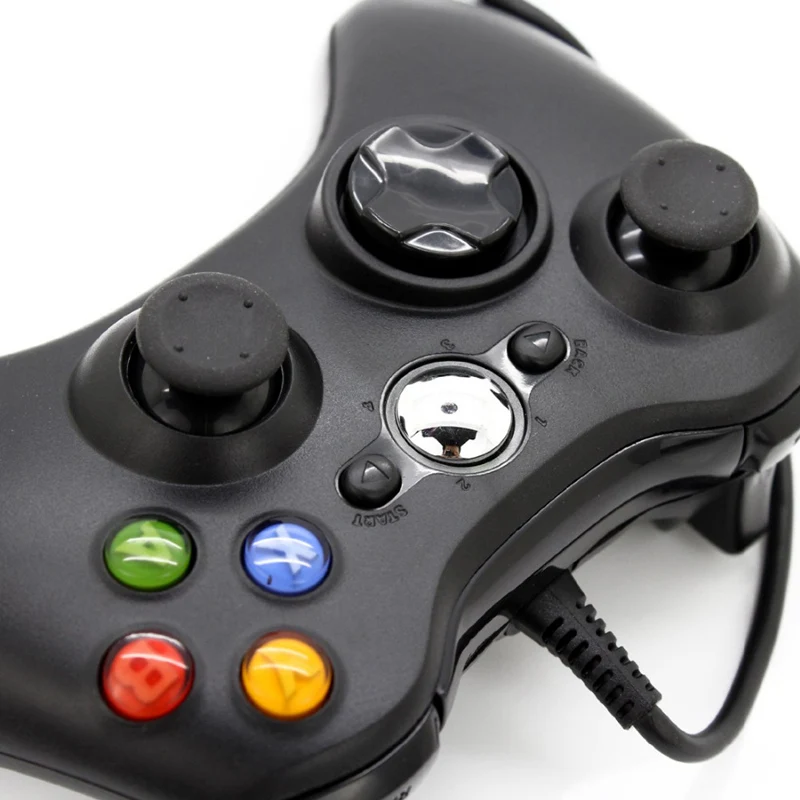 Проводной USB джойстик геймпад для Microsoft Xbox 360 консоль проводной контроллер черный