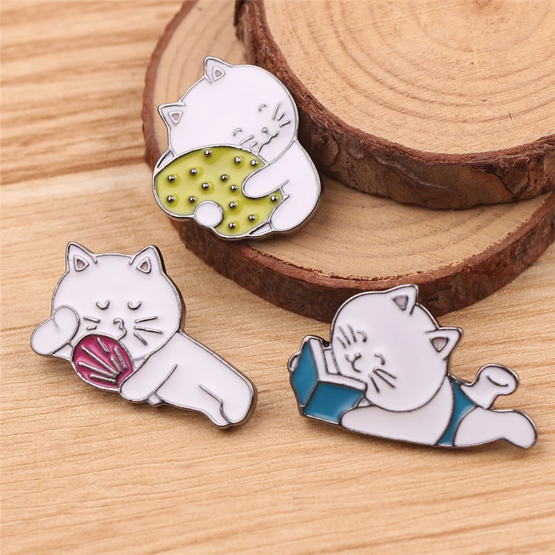 Милая брошь в виде кота для женщин белая кошечка Весенняя Повседневная Bijoux юбка