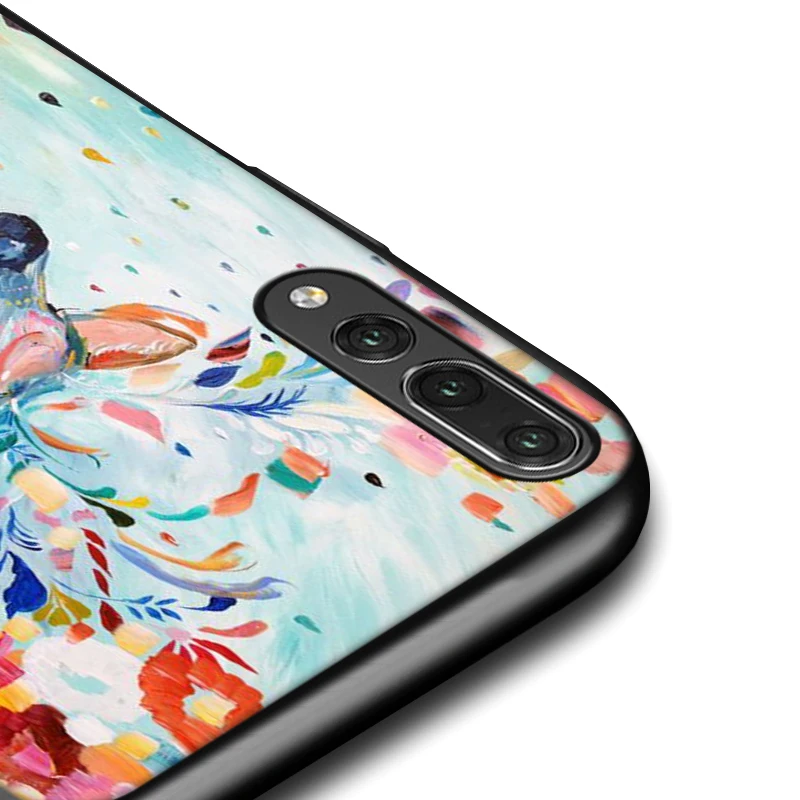 Fundas для huawei P20 Pro Чехол черный Мультфильм Окрашенные Мягкий силиконовый чехол