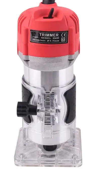 trimmer 30000 об/мин 800 Вт Электрический деревообрабатывающий фрезерный станок для фрезерования дерева, гравировальный станок для резки DIY 15 шт. 1/4 хвостовик фрезы - Цвет: trimmer