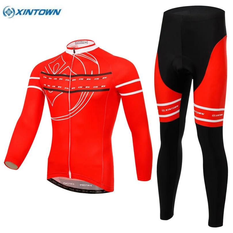 XINTOWN Team мужской красный комплект одежды Ropa Ciclismo MTB велосипед Велоспорт длинный