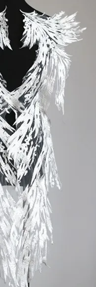 A Right 1 piece New fashion L Wings embroidery lace cloth paste Wedding Dress Adornment DIY clothing accessories RS1993 - Цвет: A Right 1 piece