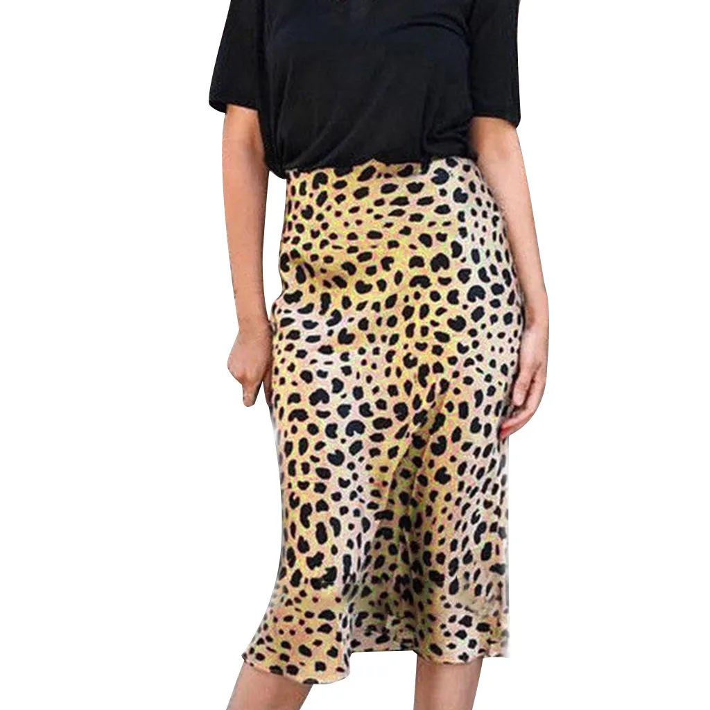 Women's Pencil skirt 2019 Daily Summer Slim skirts womens Bohemia High Waist Leopard Ruffle Beach Maxi Long Skirt Female Falda | Женская