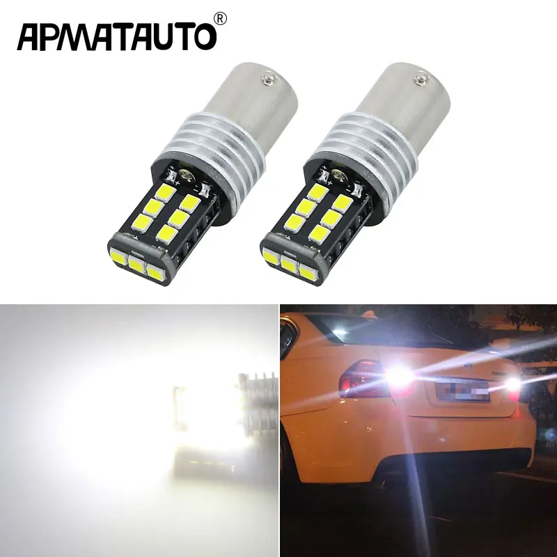 Светодиодные лампы заднего хода Apmatauto 2x 1156 p21w с чипами Samsung для BMW серий 3/5 E30 E36 E46 E34