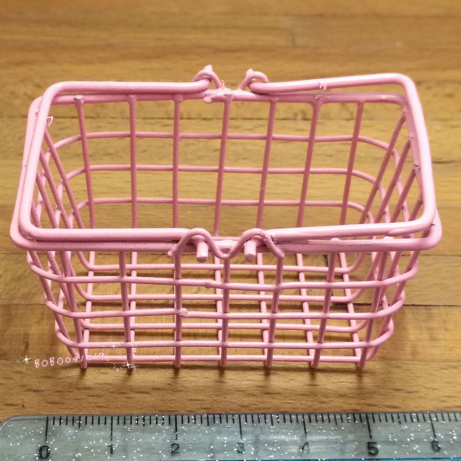 Кукольный домик миниатюрная 1:6 игрушка розовая металлическая корзина для