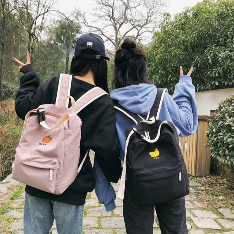 Harajuku рюкзак школьная сумка для девочек подростков черный розовый цвет милая