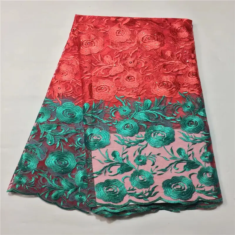 Лидер продаж вышитые белый цветочный узор с камнем Дизайн французский Кружево