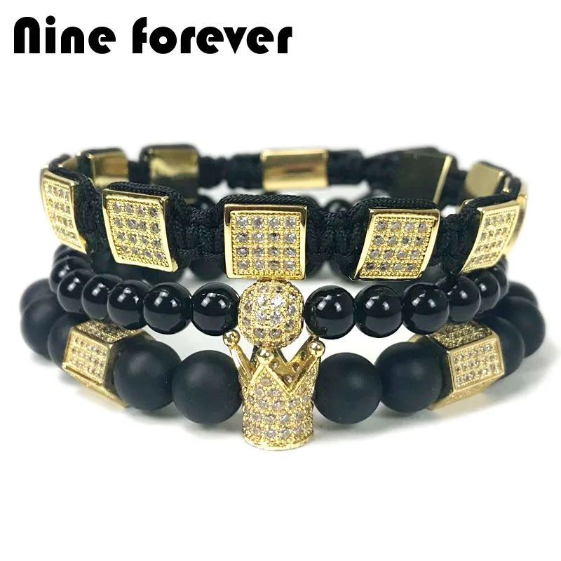 Nine forever браслет из натурального камня мужские ювелирные изделия шестигранная