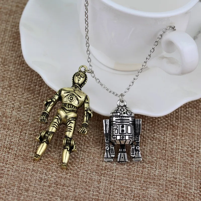 Фильм ювелирные изделия Звездные войны R2D2 и C-3PO роботы Звездные войны чокер винтажные ожерелья с подвесками высокого качества сплав аксессуары