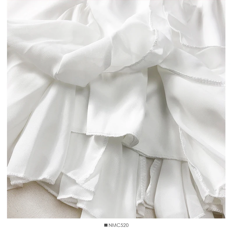 Юбка трапеция летняя однотонная с оборками и высокой талией|Женские юбки| |