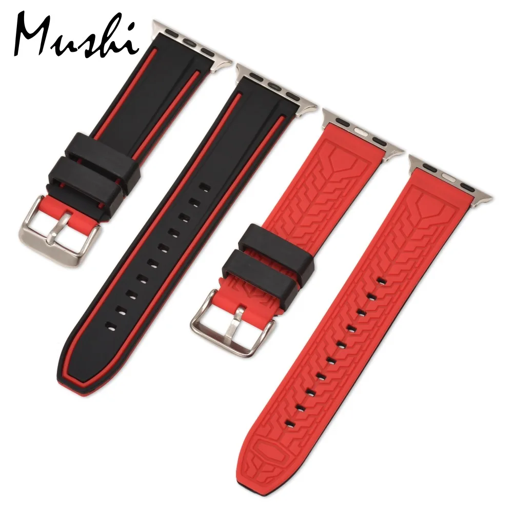 Ремешок силиконовый для iWatch Apple Watch 38 мм 42 Series 1 2 3|Ремешки часов| |