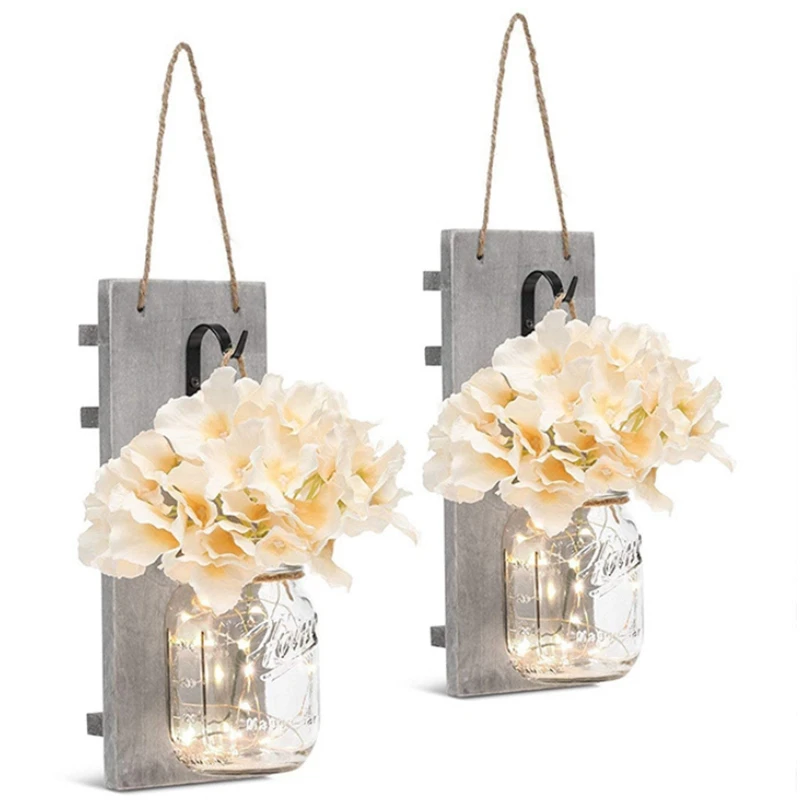 Настенный подвесной светильник из кованого железа крючки Белая Деревенская