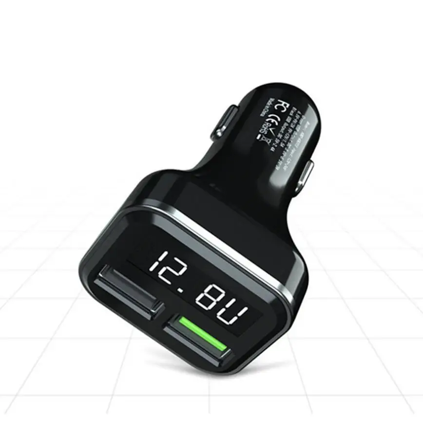 Color 1 CRDC автомобильное зарядное устройство Quick Charge 3,0 светодиодный дисплей USB быстрое зарядное устройство для Xiaomi iPhone X huawei samsung S9 S8 QC 3,0 USB Автомобильное зарядное устройство - Тип штекера: Color 1