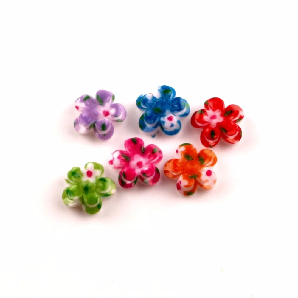 

100 шт., разнообразные бусины-кабошоны из смолы, 11 мм