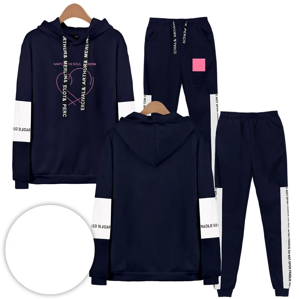 

DIY Your Logo BANGTAN style Set Women Hip Hop Hoodies Sweatshirts Harajuku Unisex Fashion Cool Hooded Casual Sport Suit Custom