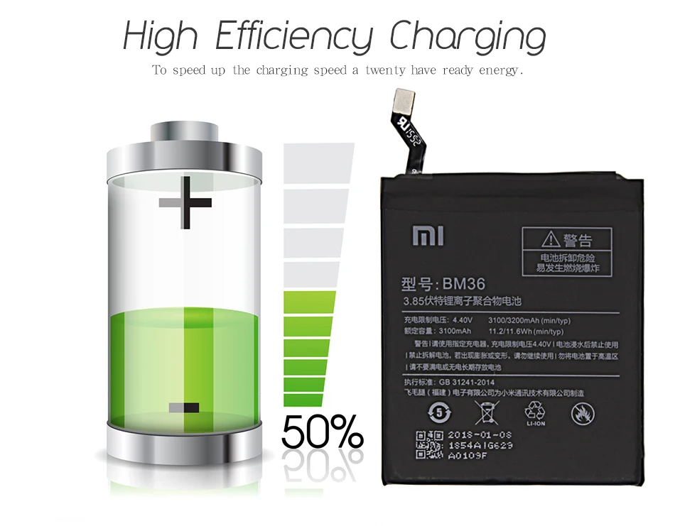 Xiao mi сменный аккумулятор BM36 для Xiaomi mi 5S батареи мобильного телефона 3,85 V 3100mAh аккумуляторные батареи